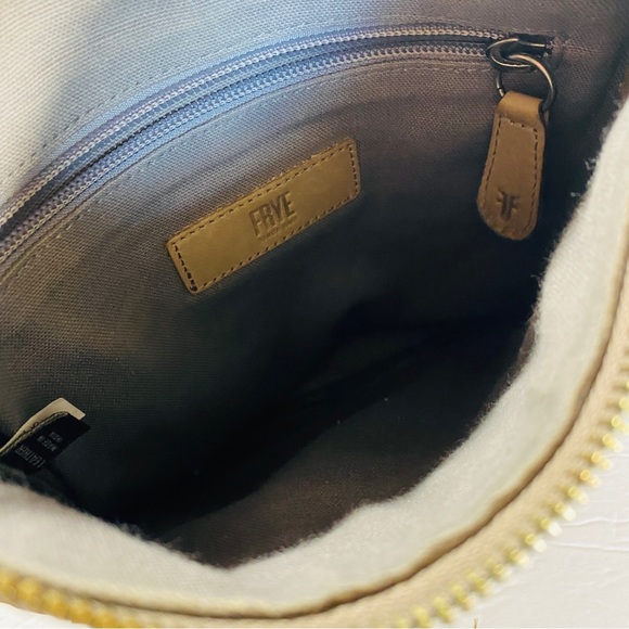 FRYE Bag Crossbody Melissa Floral Swing Leather Dove Bohemian Floral - Picture 14 of 15